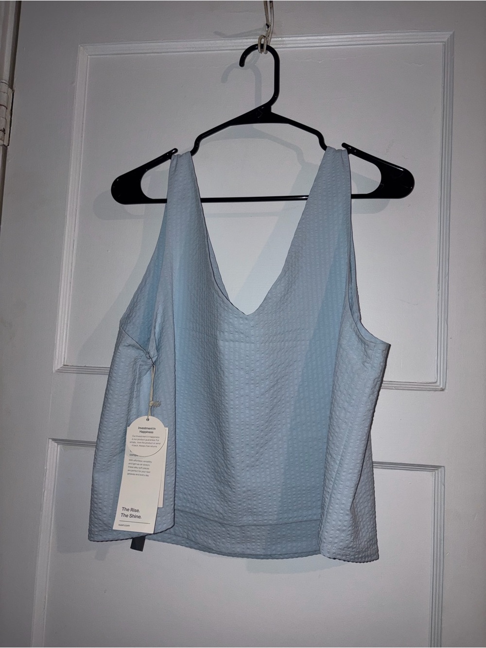 NWT Vuori XL Light Blue Textured V-Neck Tank Top